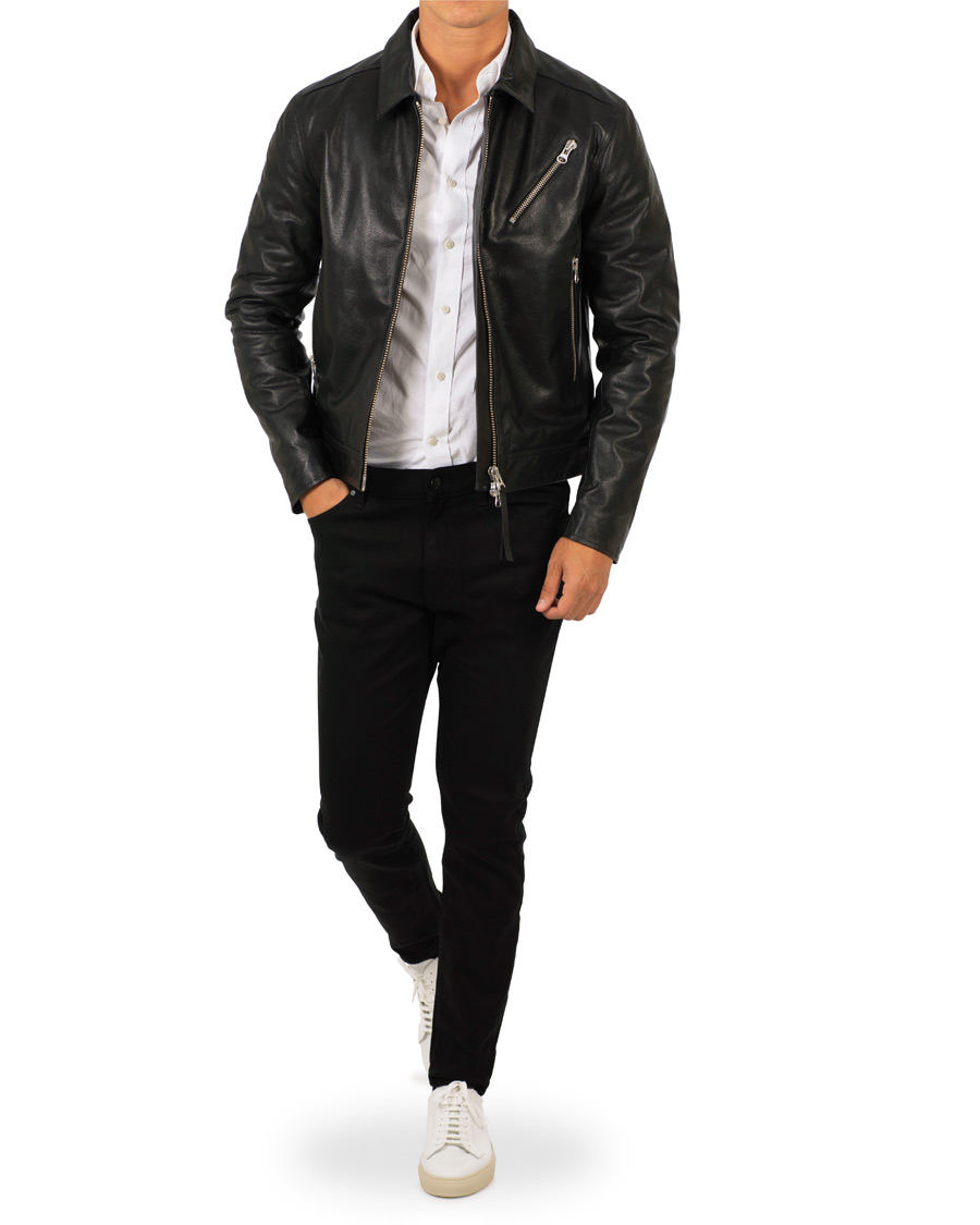 Heren | Jassen | Tiger of Sweden Jeans | Tracker Leather Jacket Black