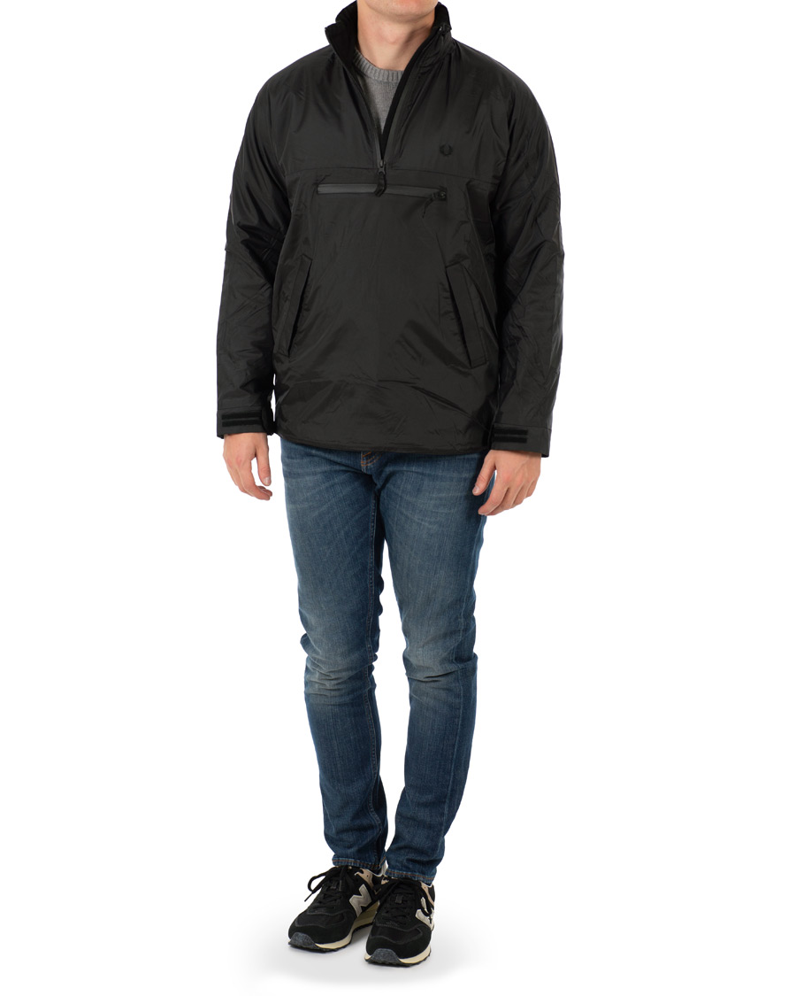 Heren | Jassen | Fred Perry | Half Zip Hooded Jacket Black