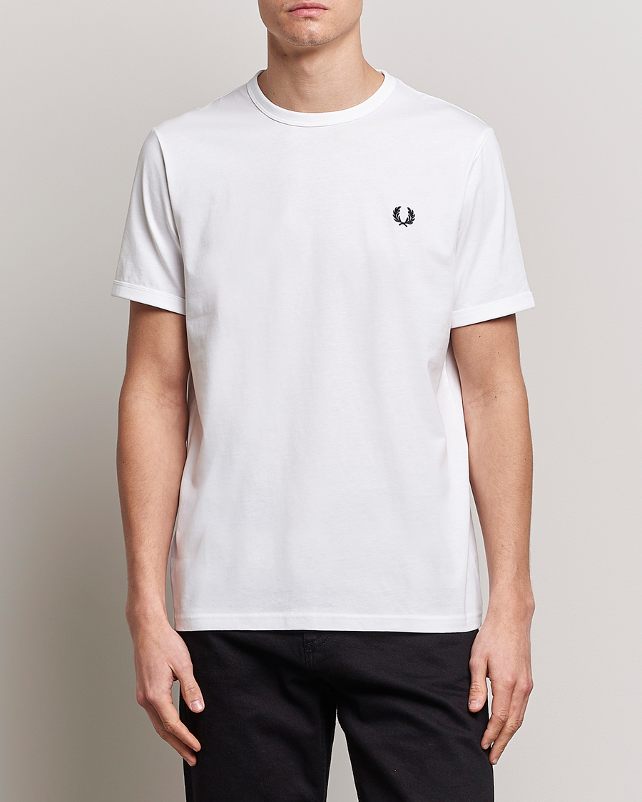 Heren |  | Fred Perry | Ringer Crew Neck Tee White