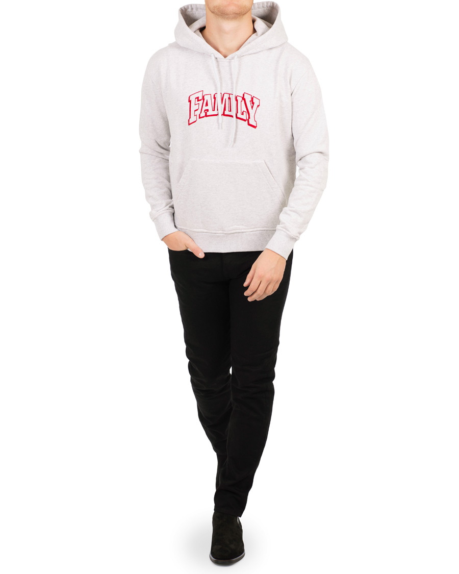 Heren | Truien | AMI | Family Flocked Print Hoodie Heather Grey