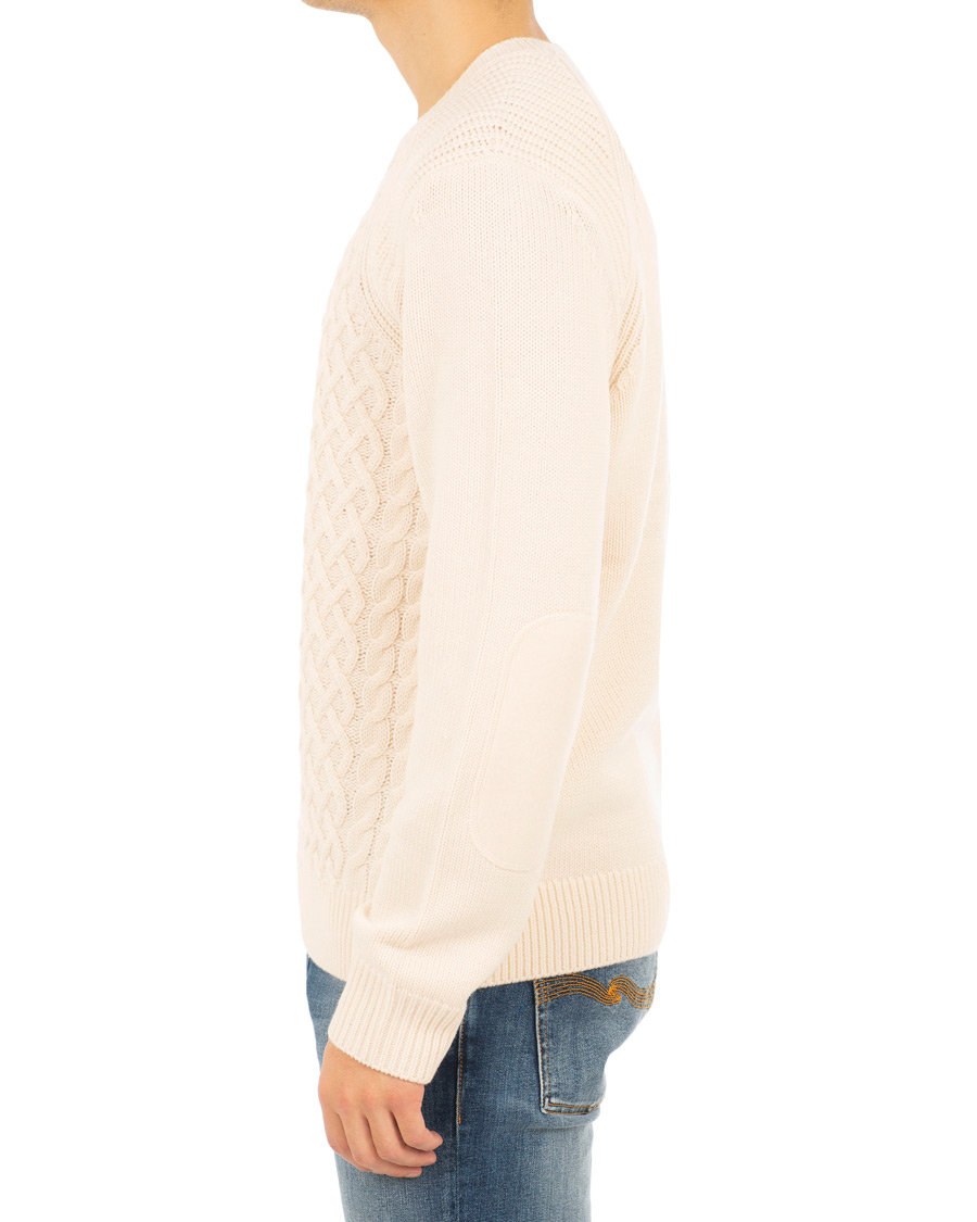 Heren | Truien | Vince | Fisherman Cable Crew White