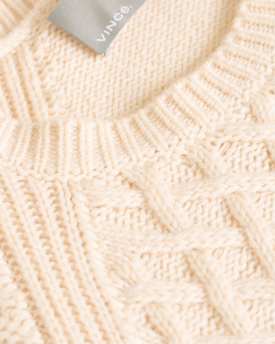 Heren | Truien | Vince | Fisherman Cable Crew White
