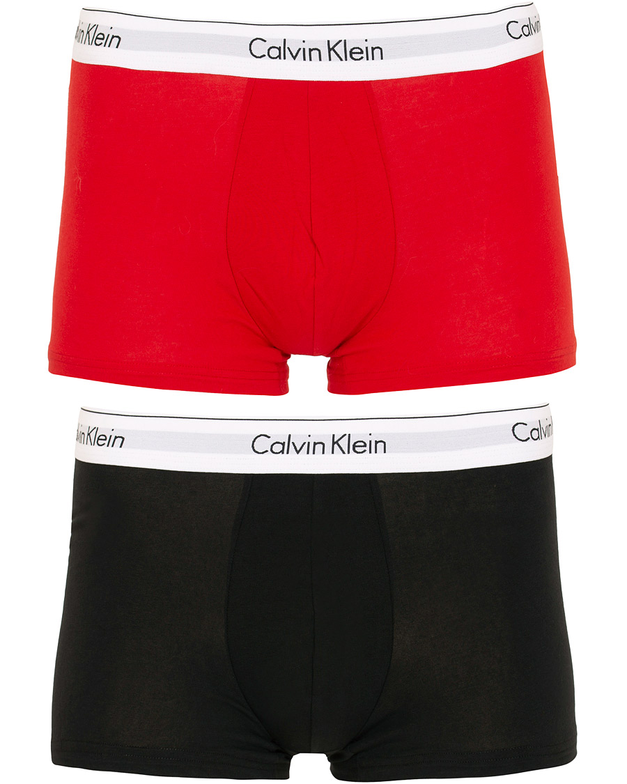Heren | Ondergoed | Calvin Klein | Modern Cotton Stretch 2-Pack Trunk Red/Black