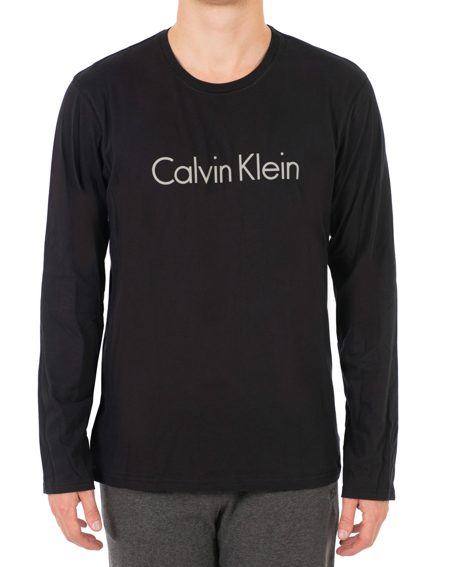Heren | T-shirts | Calvin Klein | Logo Long Sleeve Tee Black