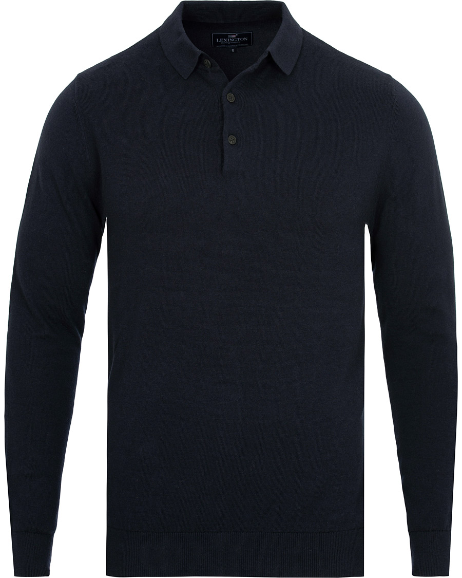 Heren | Truien | Lexington | Riley Knitted Rugger Deep Marine Blue