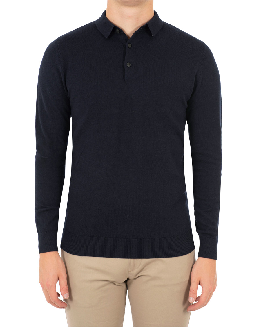Heren | Truien | Lexington | Riley Knitted Rugger Deep Marine Blue