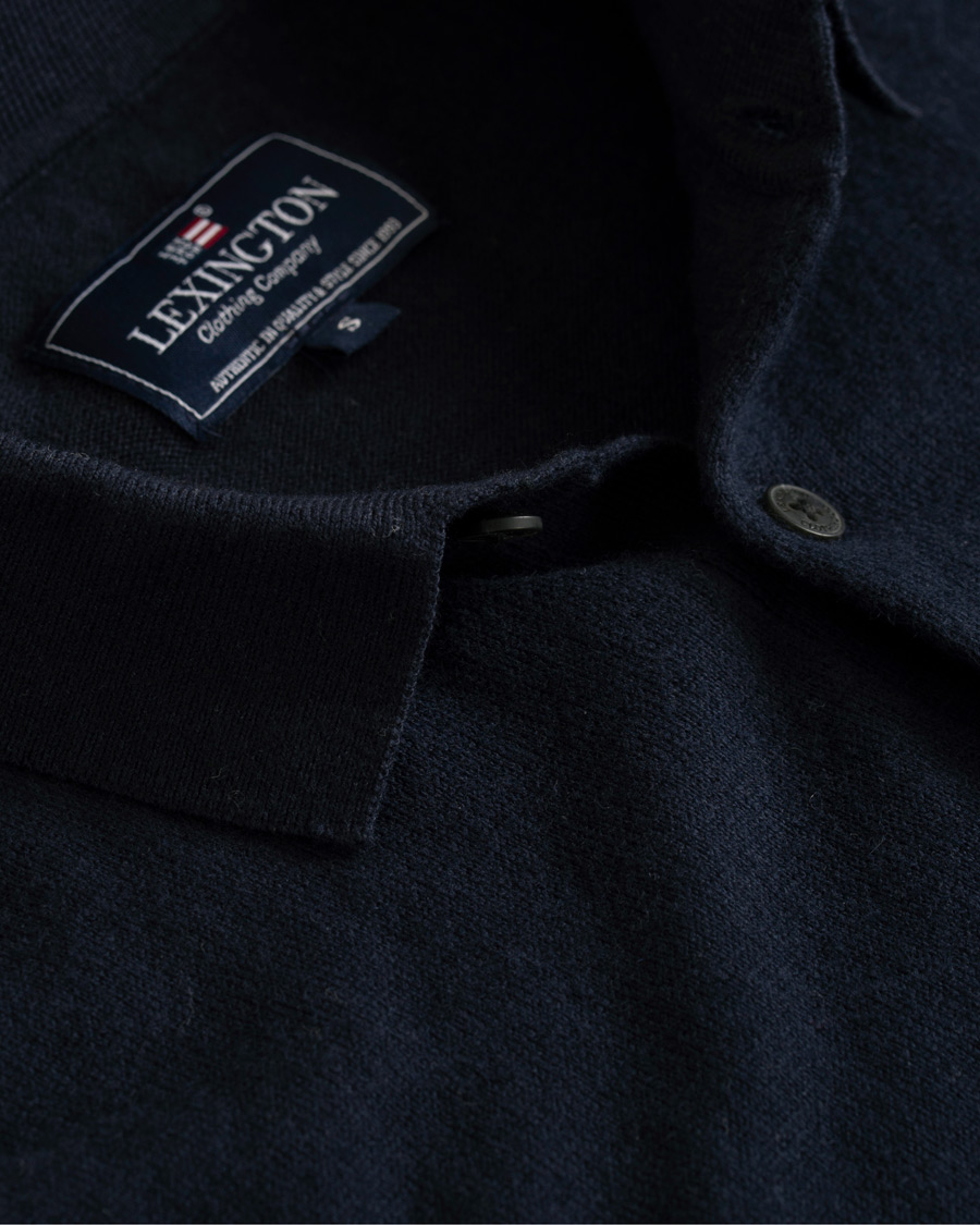 Heren | Truien | Lexington | Riley Knitted Rugger Deep Marine Blue