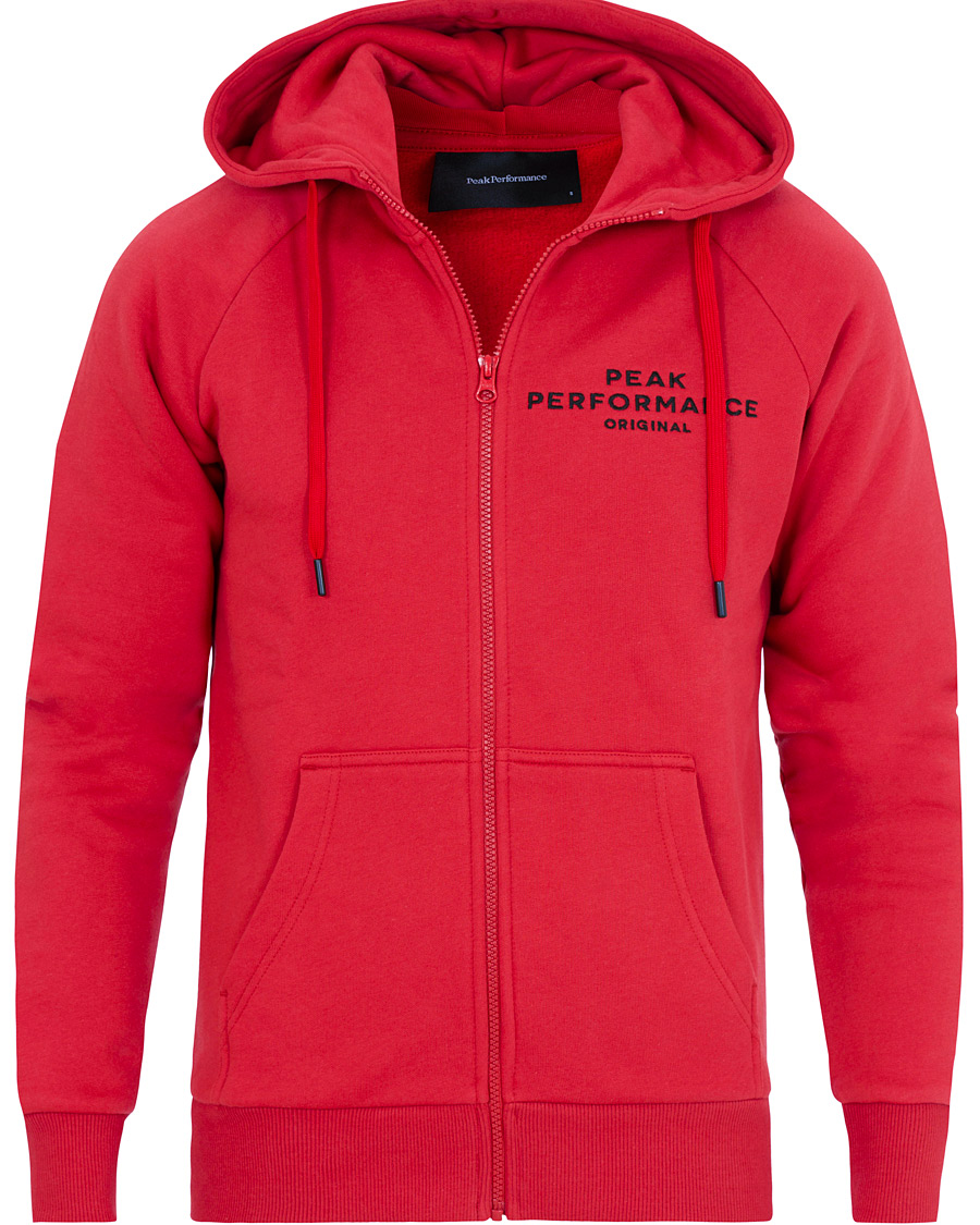 Heren | Truien | Peak Performance | Logo Zip Hoodie Red