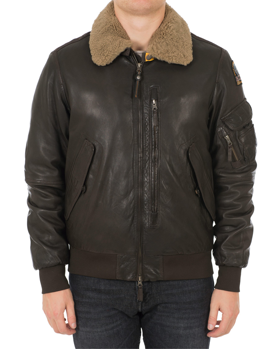 Heren | Jassen | Parajumpers | Josh Leather Jacket Dark Brown