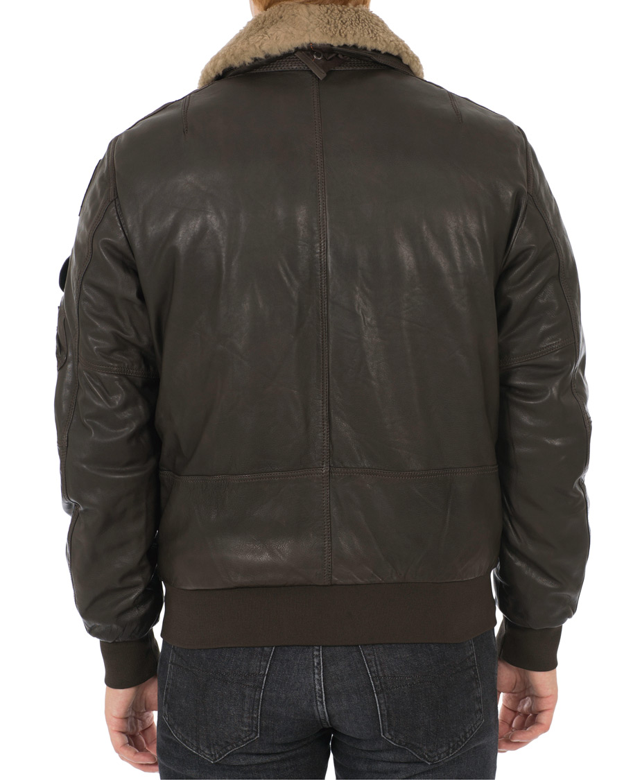 Heren | Jassen | Parajumpers | Josh Leather Jacket Dark Brown
