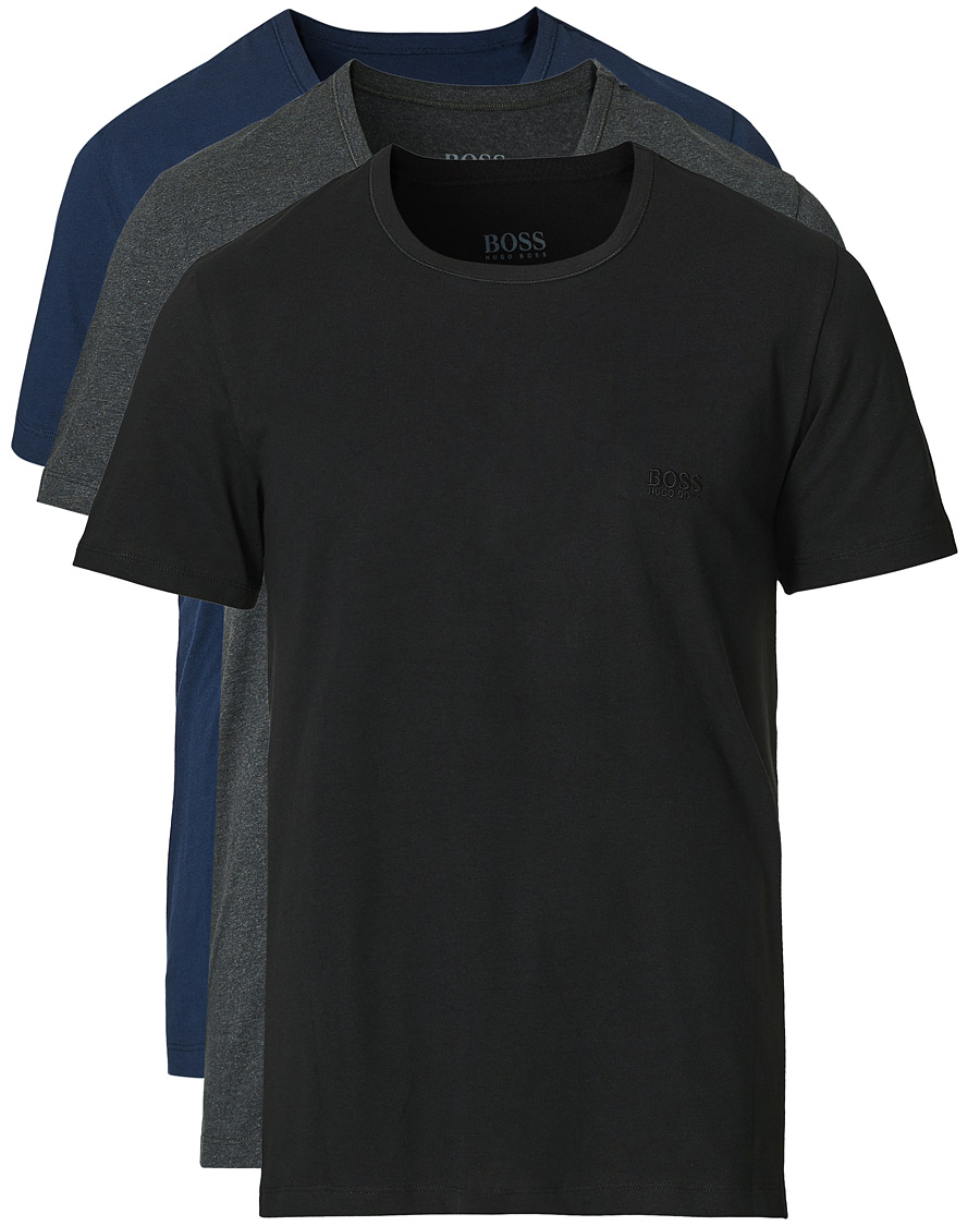 Heren | T-shirts | BOSS BLACK | BOSS 3-Pack T-shirts Navy/Grey/Black
