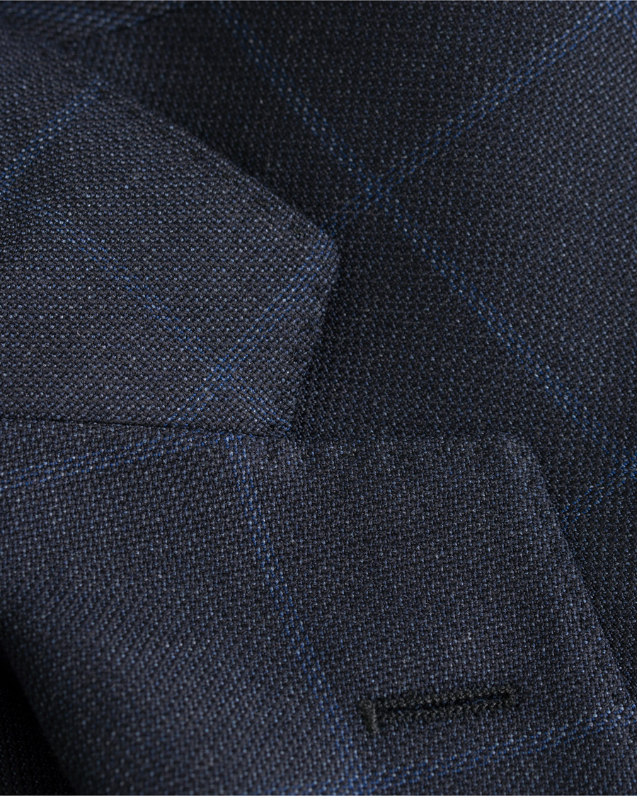 Heren | Pakken | BOSS BLACK | BOSS Johnstons/Lenon Check Wool Suit Open Blue