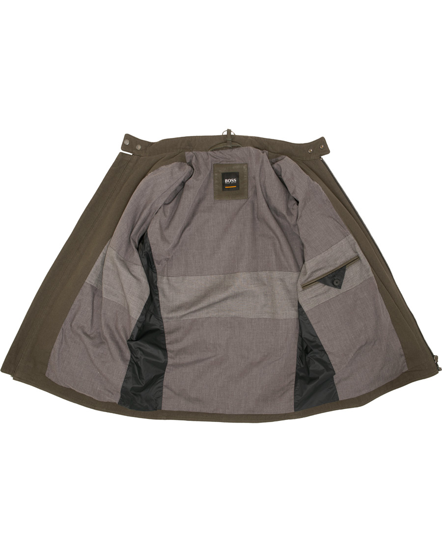 Heren | Jassen | BOSS ORANGE | BOSS Casual Jaysee Biker Leather Jacket Dark Green