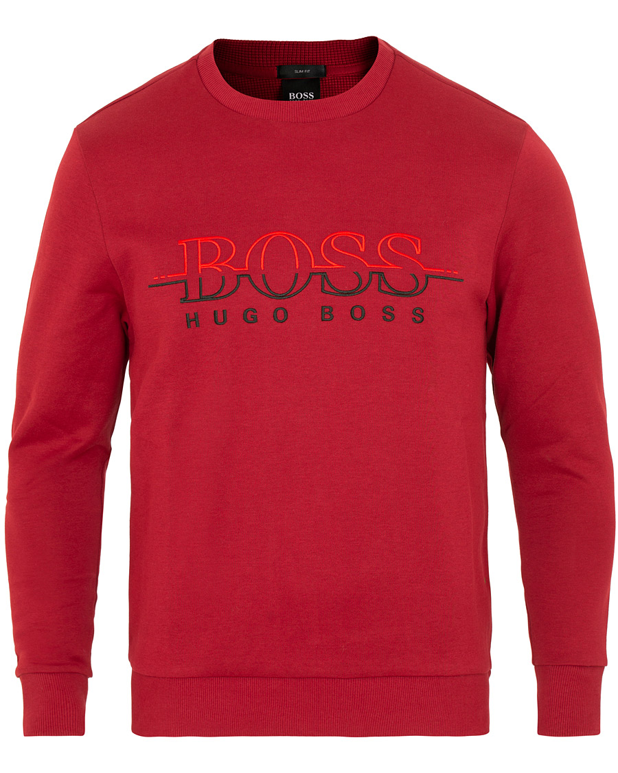Heren | Truien | BOSS GREEN | BOSS Athleisure Salbo Crew Neck Sweatshirt Rhubarb Red