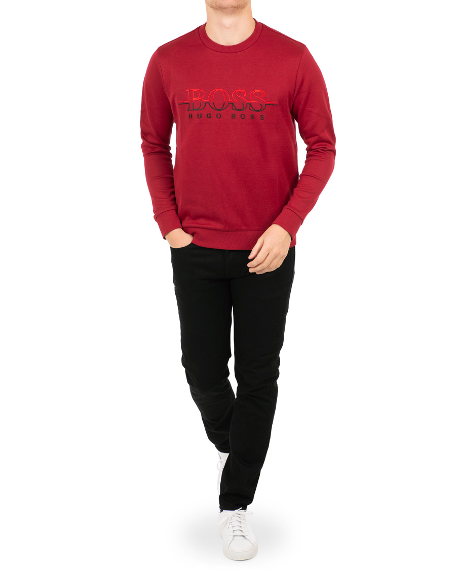 Heren | Truien | BOSS GREEN | BOSS Athleisure Salbo Crew Neck Sweatshirt Rhubarb Red