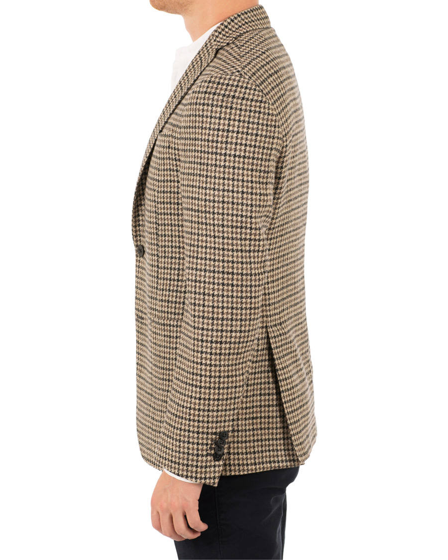 Heren | Blazers | The Gigi | Degas Single Breasted Houndstooth Tweed Blazer Brown