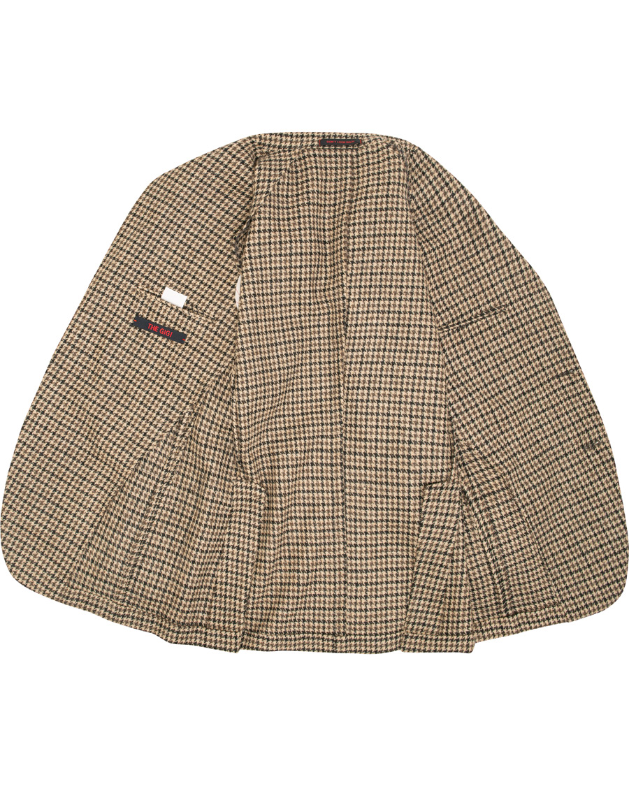 Heren | Blazers | The Gigi | Degas Single Breasted Houndstooth Tweed Blazer Brown