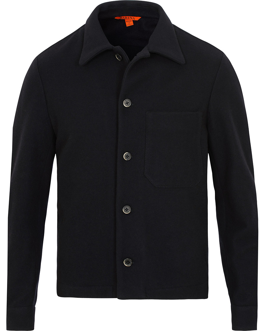 Heren | Jassen | Barena | Cedro Wool Shirt Jacket Navy