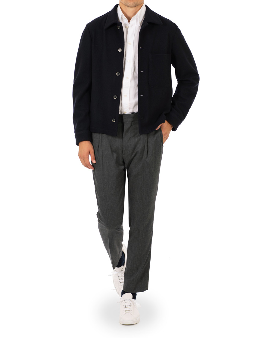 Heren | Jassen | Barena | Cedro Wool Shirt Jacket Navy