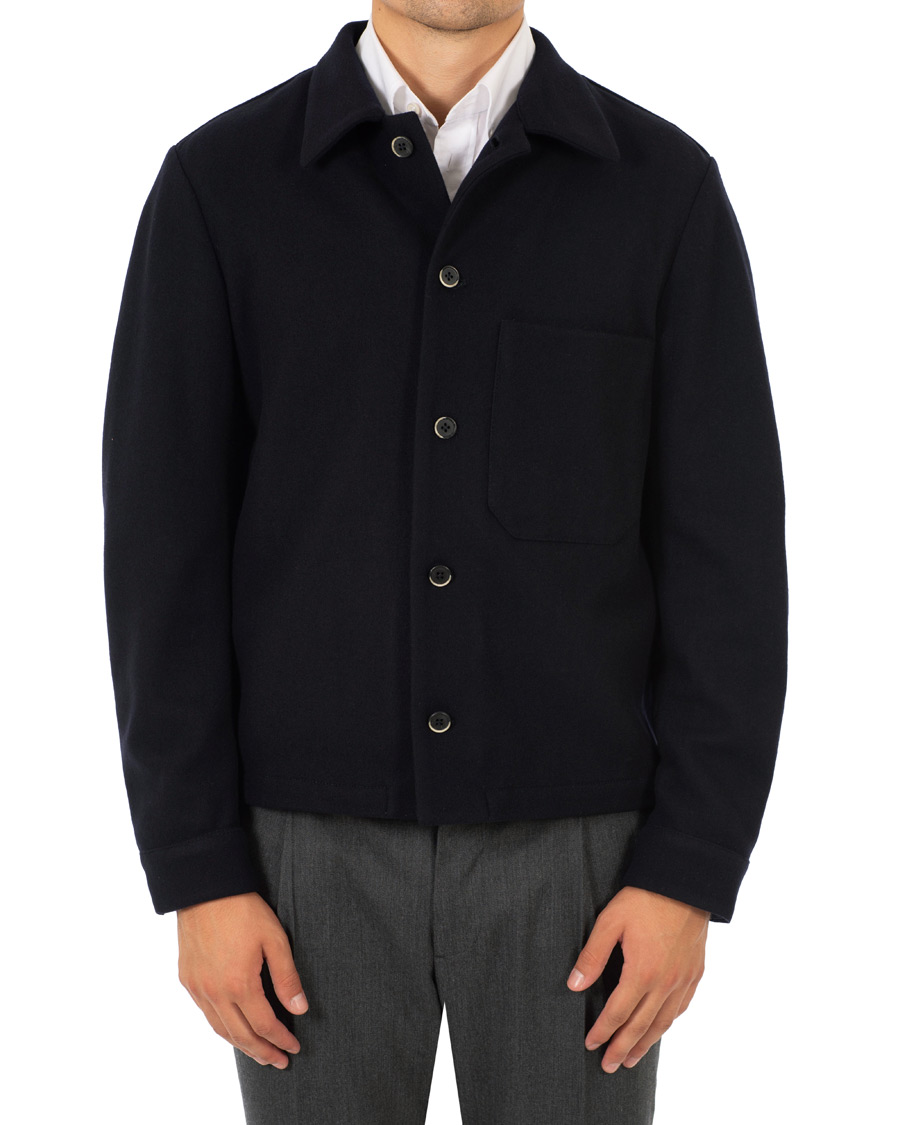 Heren | Jassen | Barena | Cedro Wool Shirt Jacket Navy