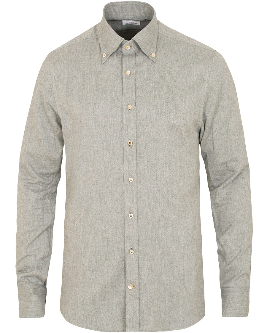 Heren | Overhemden | Stenströms | Slimline Flannel Shirt Grey