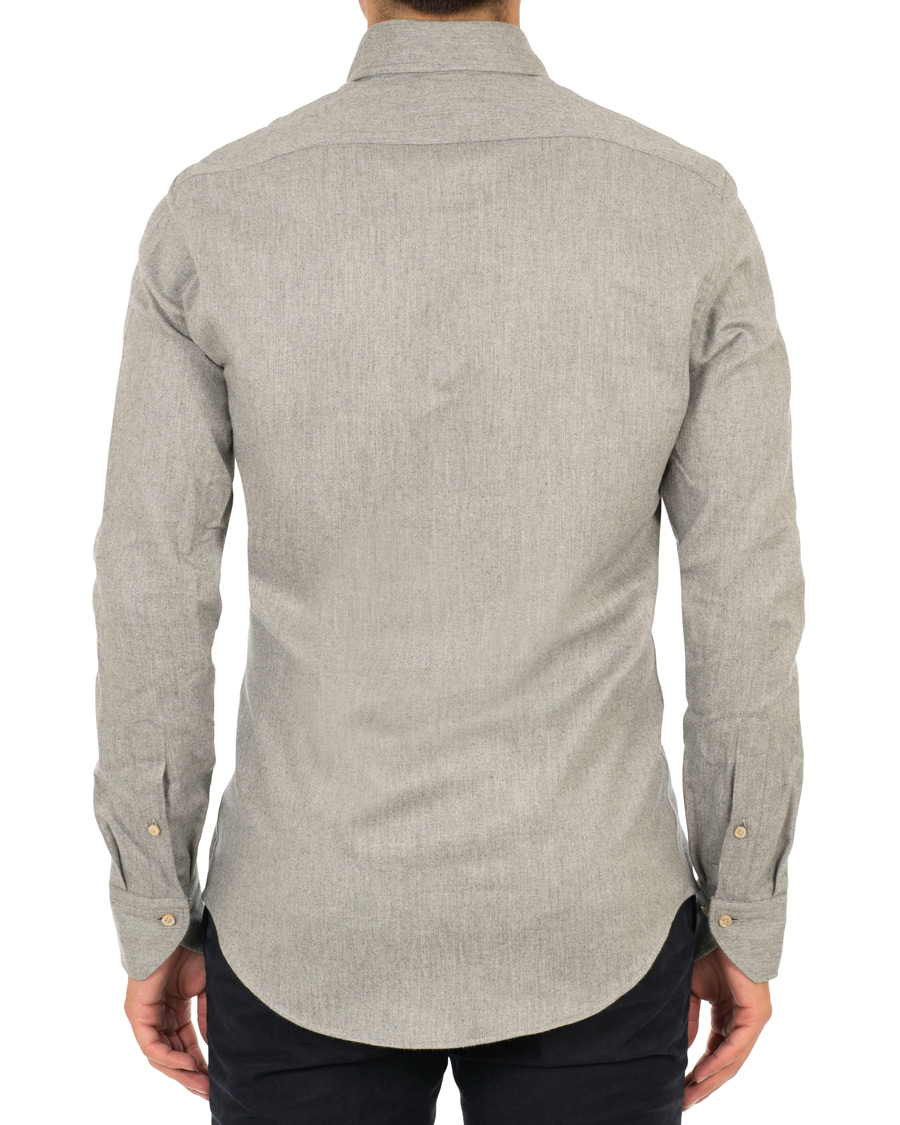Heren | Overhemden | Stenströms | Slimline Flannel Shirt Grey