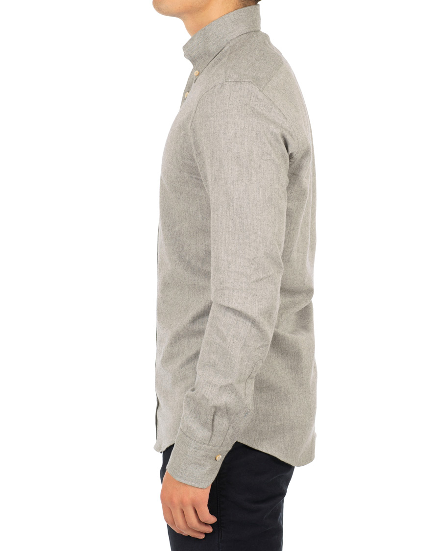 Heren | Overhemden | Stenströms | Slimline Flannel Shirt Grey