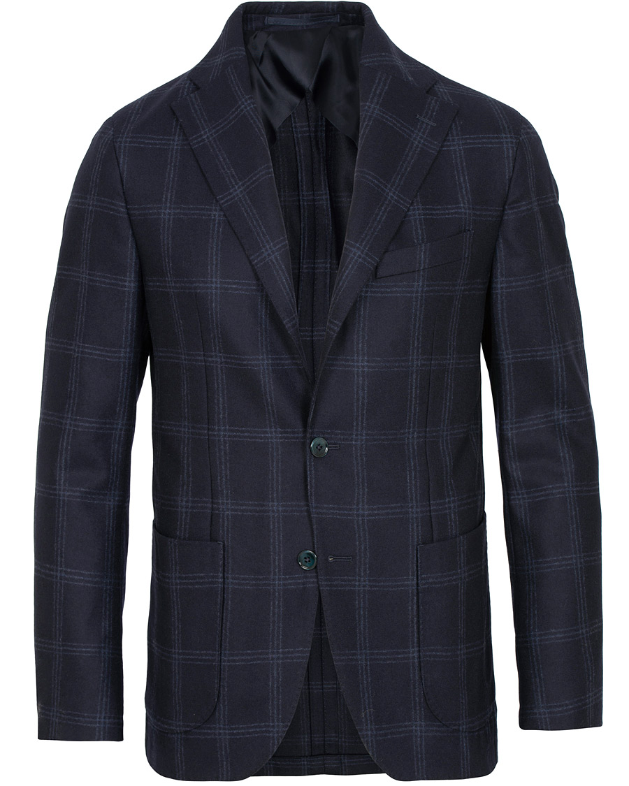 Heren | Blazers | Stenströms | Wool Glencheck Blazer Navy