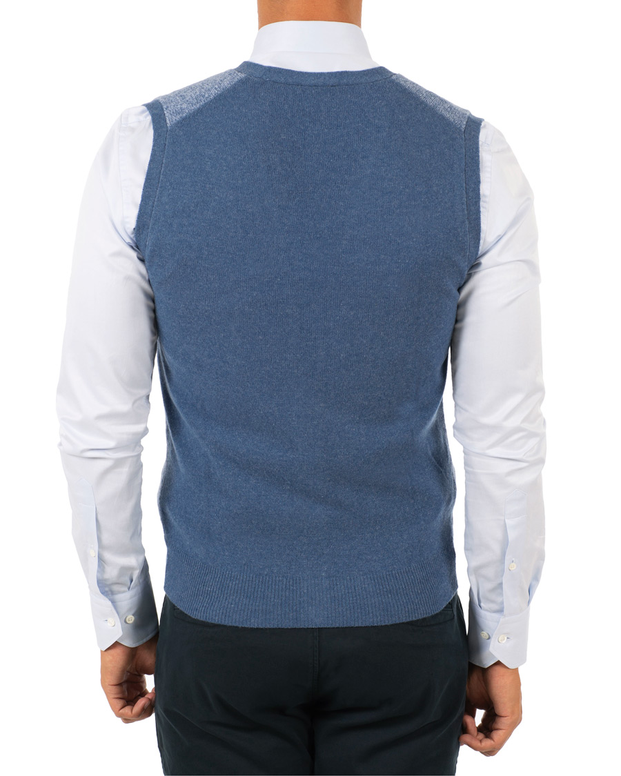 Heren | Truien | Stenströms | Lambswool Vest Blue