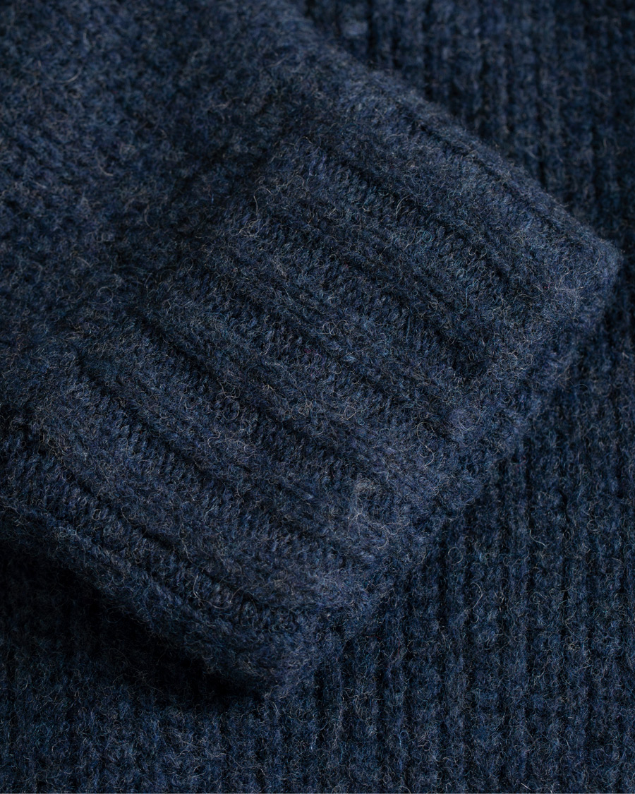 Heren | Truien | Stenströms | Merino Wool Knitted Cardigan Navy