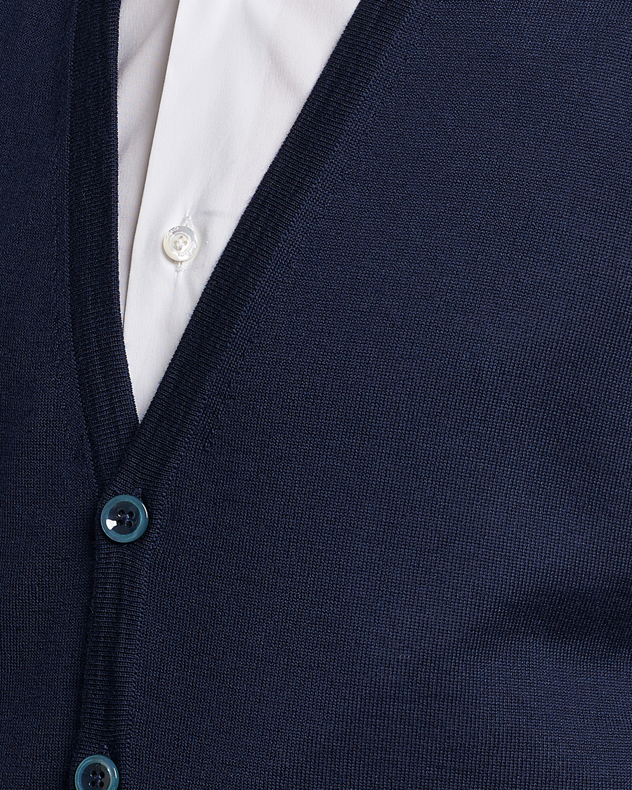 Heren | Truien | Stenströms | Merino Slipover Navy