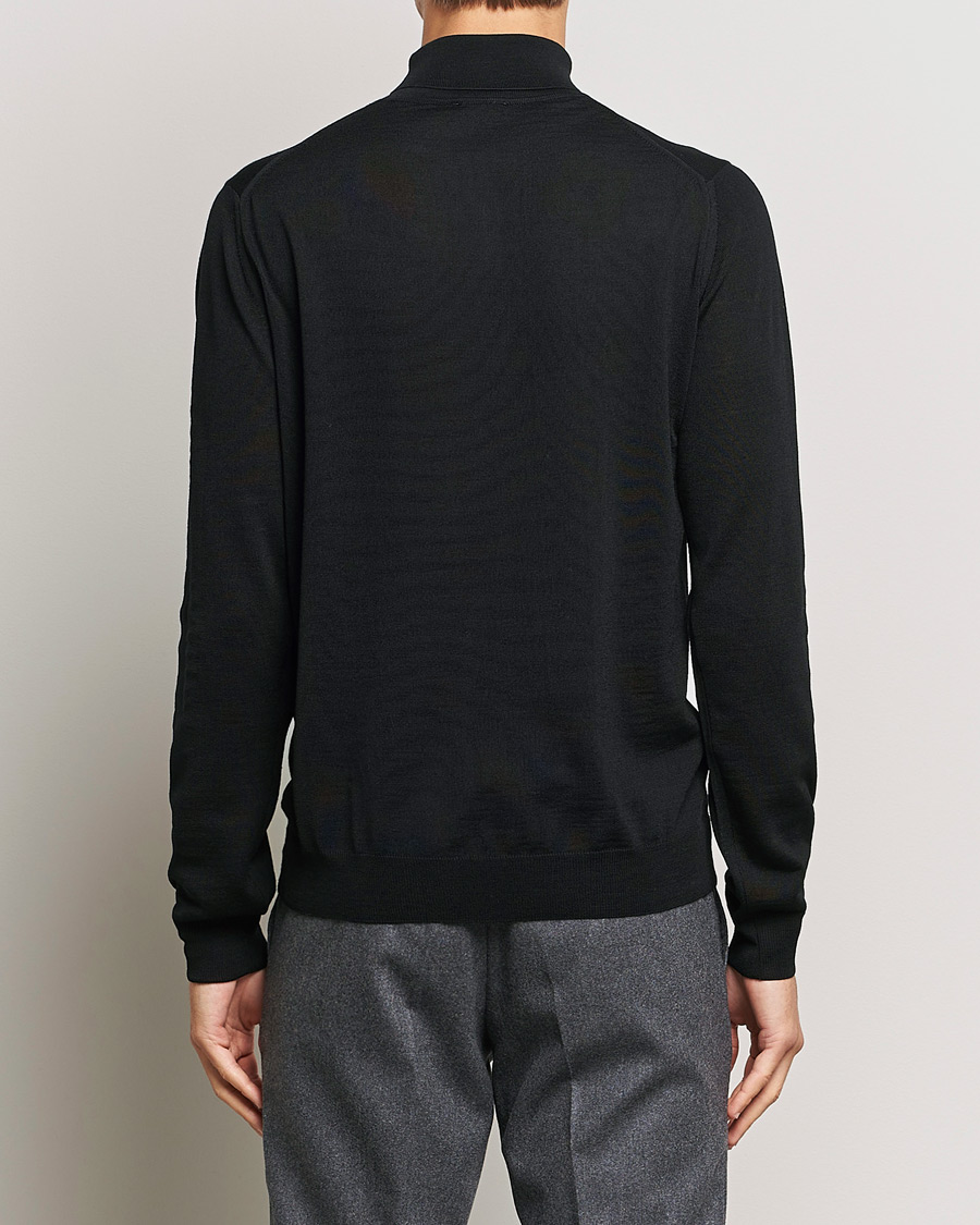 Heren | Truien | Stenströms | Fine Merino Rollneck Black