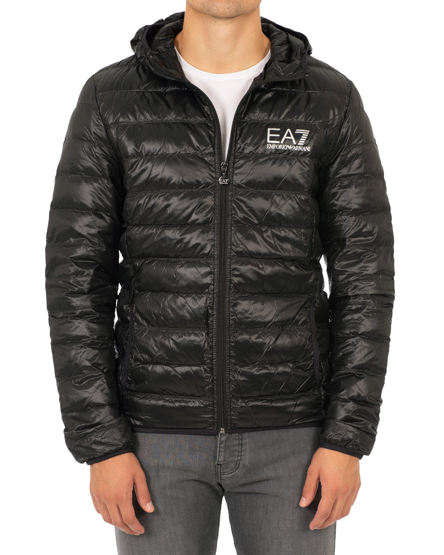 Heren | Jassen | EA7 | Train Core Light Down Hoodie Jacket Black