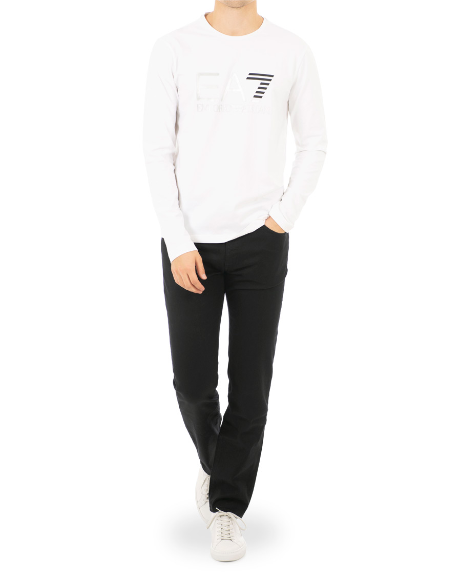 Heren | T-shirts | EA7 | Train Logo Crew Neck Long Sleeve Tee White