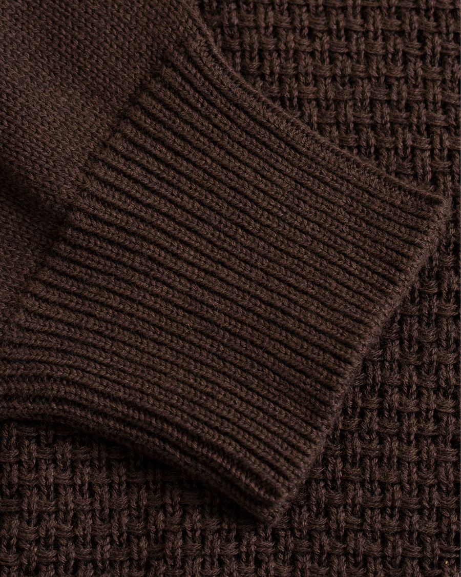 Heren | Truien | Hackett | Flannel Textured Full Zip Brown