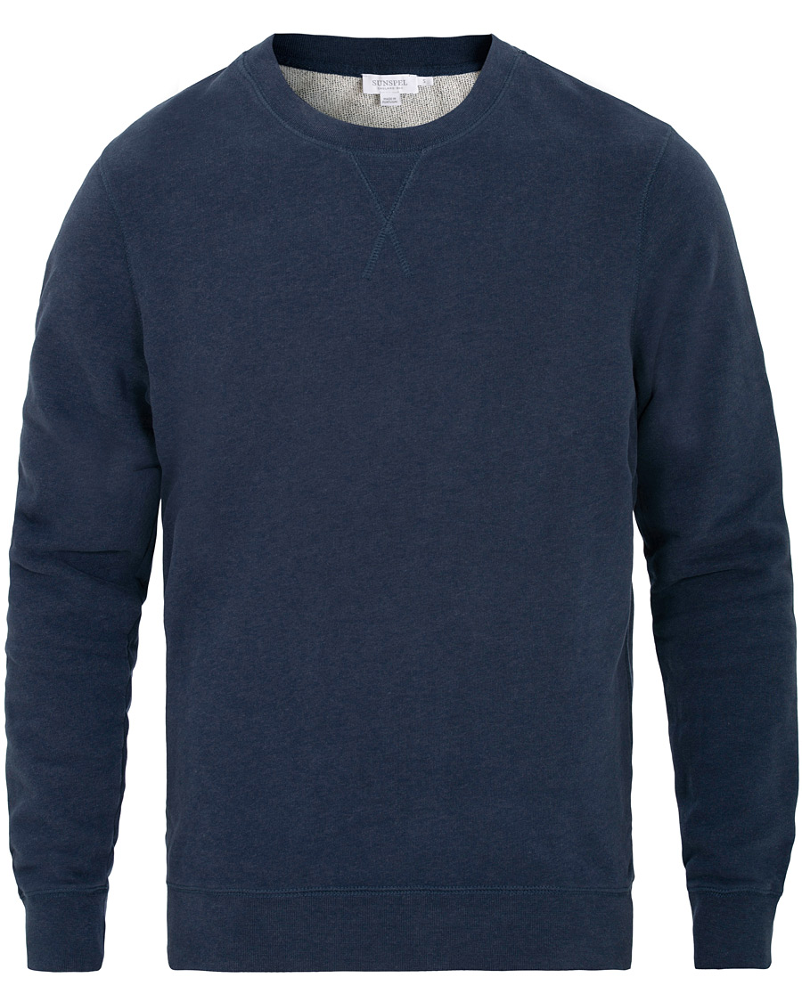 Heren | Truien | Sunspel | Loopback Sweatshirt Navy Melange