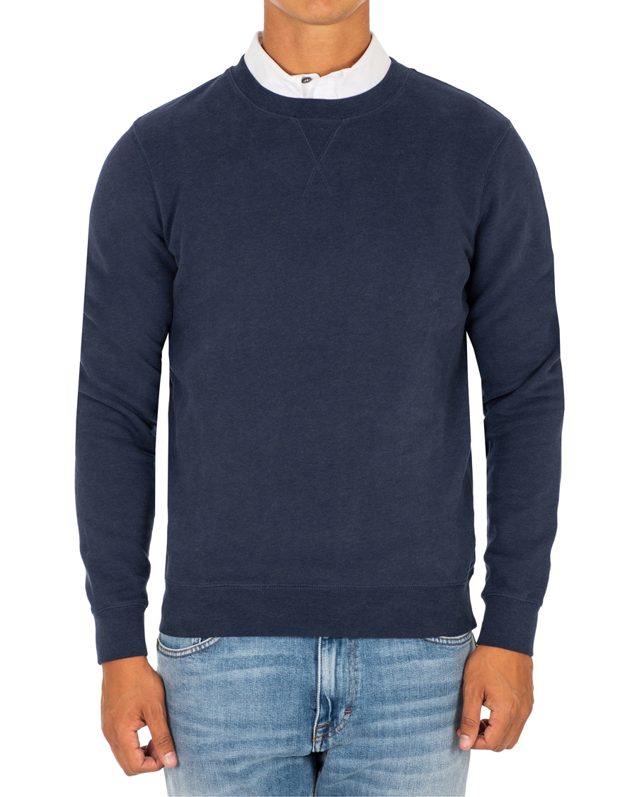 Heren | Truien | Sunspel | Loopback Sweatshirt Navy Melange