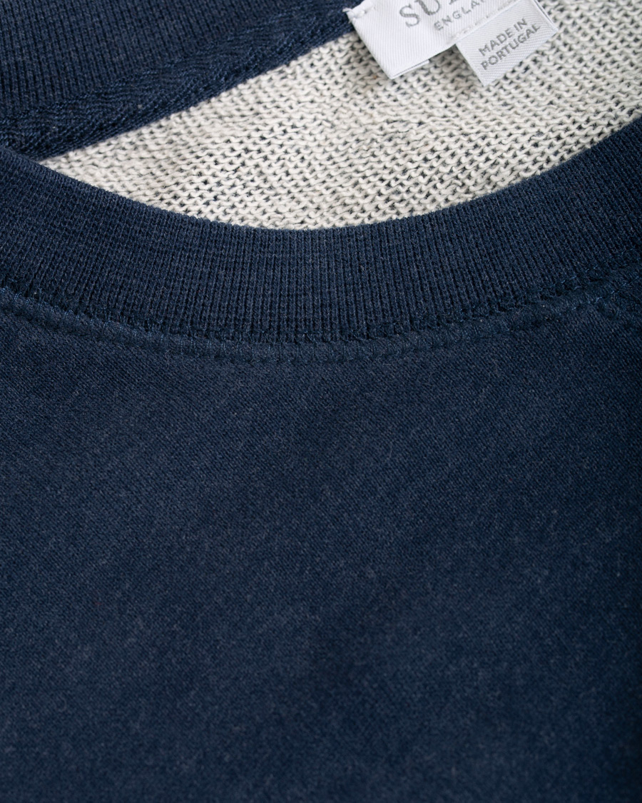 Heren | Truien | Sunspel | Loopback Sweatshirt Navy Melange