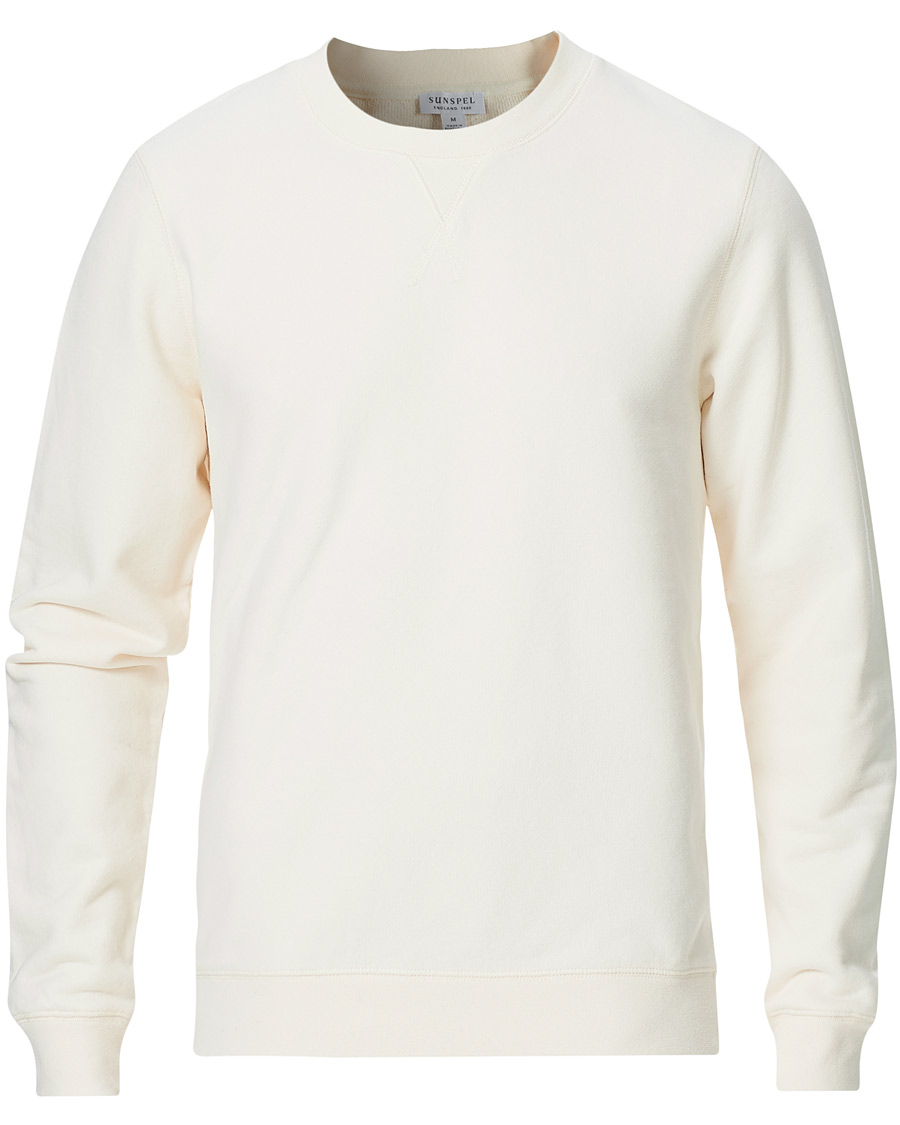 Heren | Truien | Sunspel | Loopback Sweatshirt Archive White