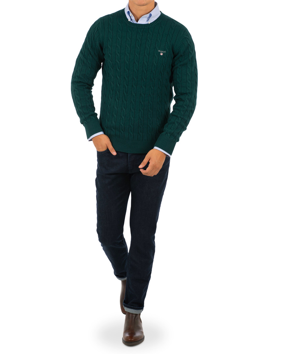 Heren | Truien | GANT | Cotton Cable Crew Neck Ponderosa Pine