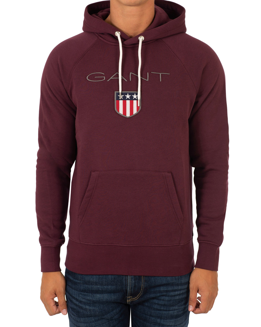 Heren | Truien | GANT | Shield Hoodie Purple Fig