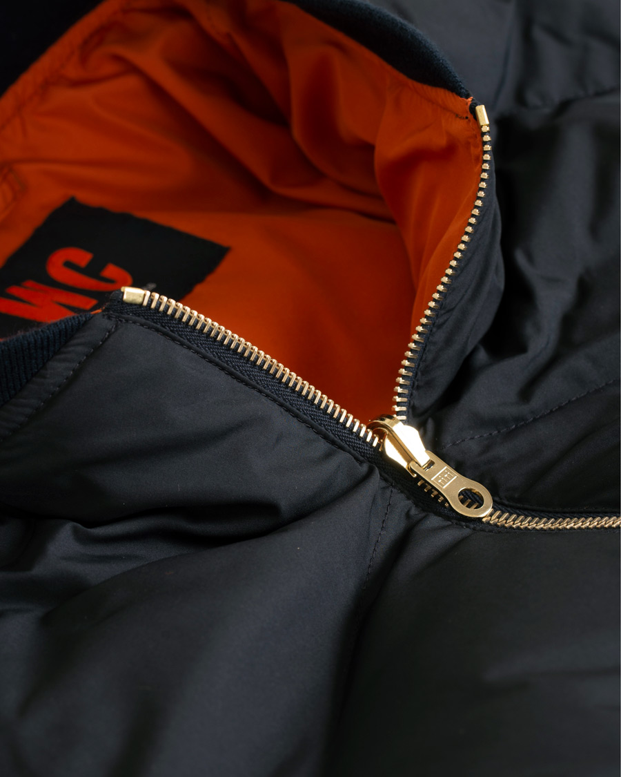 Heren | Jassen | The Workers Club | Reversible Down Filled Bomber Navy/Orange