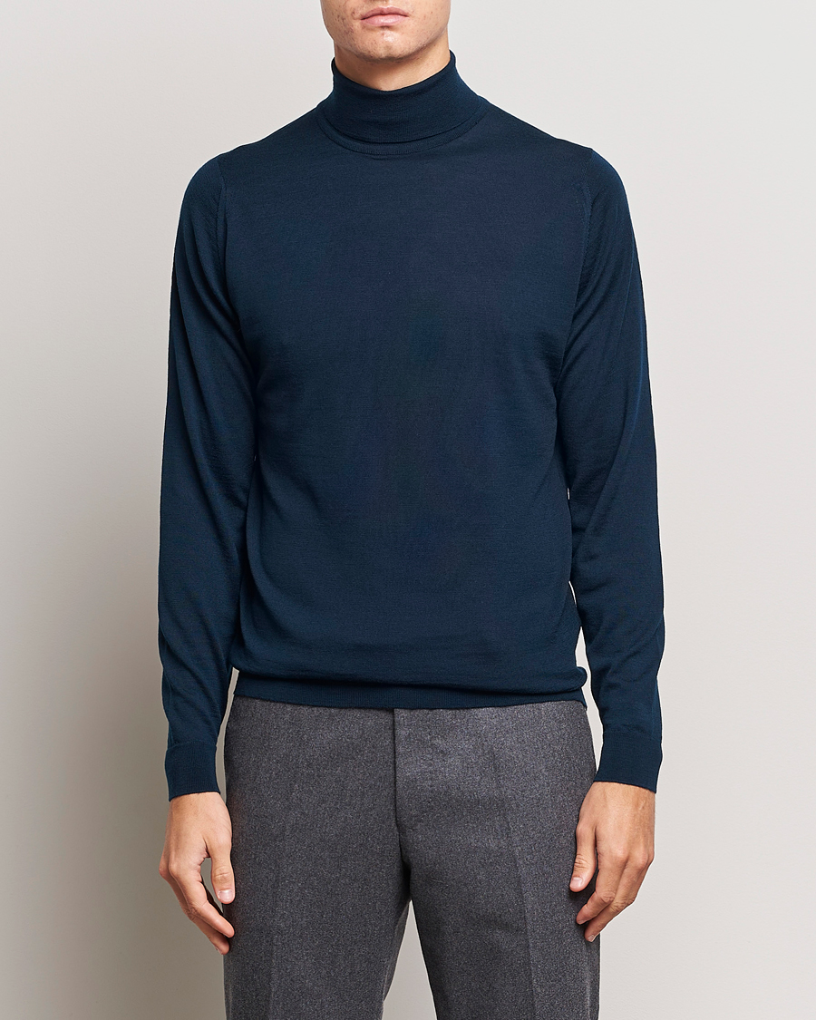 Heren |  | John Smedley | Cherwell Extra Fine Merino Rollneck Orion Green