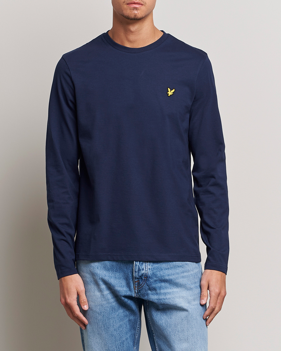 Heren | T-shirts met lange mouwen | Lyle & Scott | Long Sleeve Crew Neck T-Shirt Navy