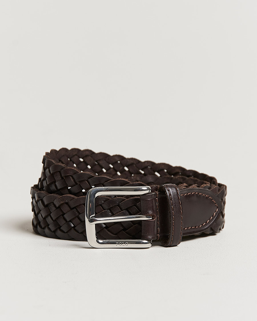 Heren | Polo Ralph Lauren Braided Leather Belt Dark Brown | Polo Ralph Lauren | Braided Leather Belt Dark Brown