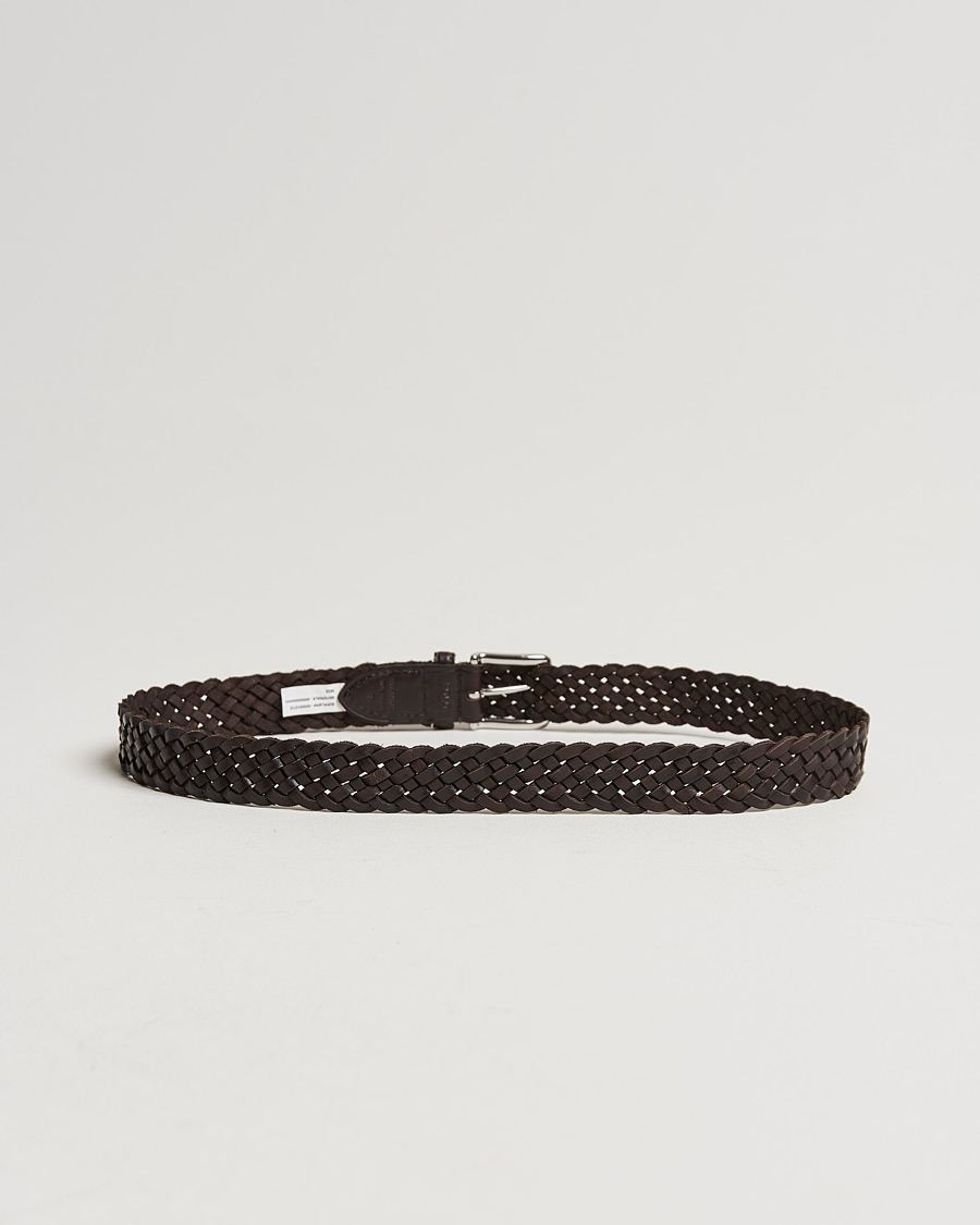 Heren | Gevlochten riemen | Polo Ralph Lauren | Braided Leather Belt Dark Brown