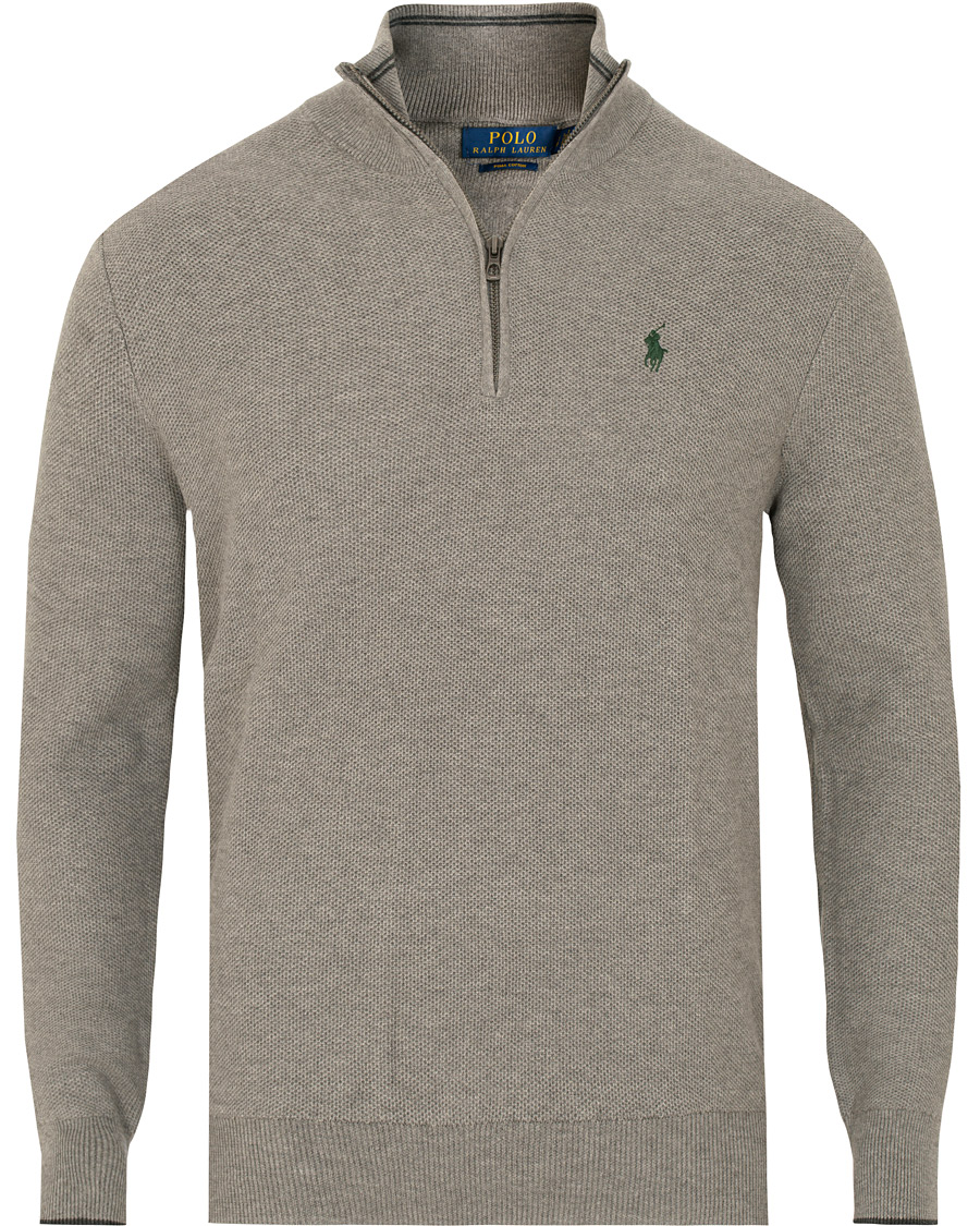 Heren | Truien | Polo Ralph Lauren | Texture Half Zip Fawn Grey Heather