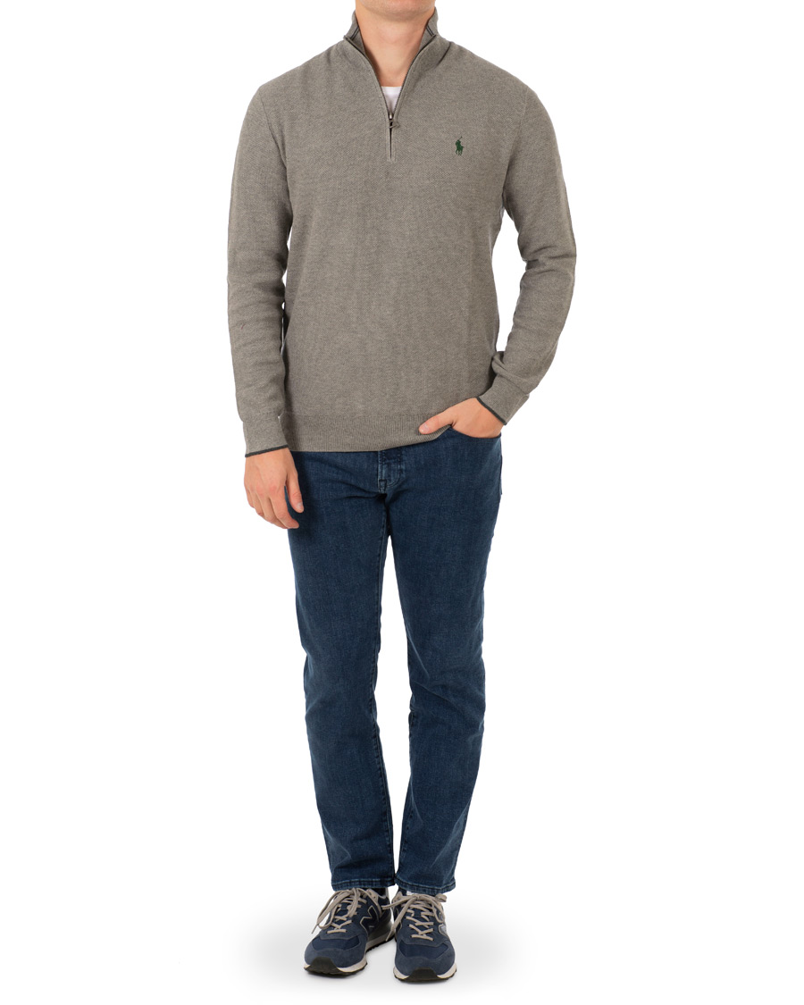 Heren | Truien | Polo Ralph Lauren | Texture Half Zip Fawn Grey Heather