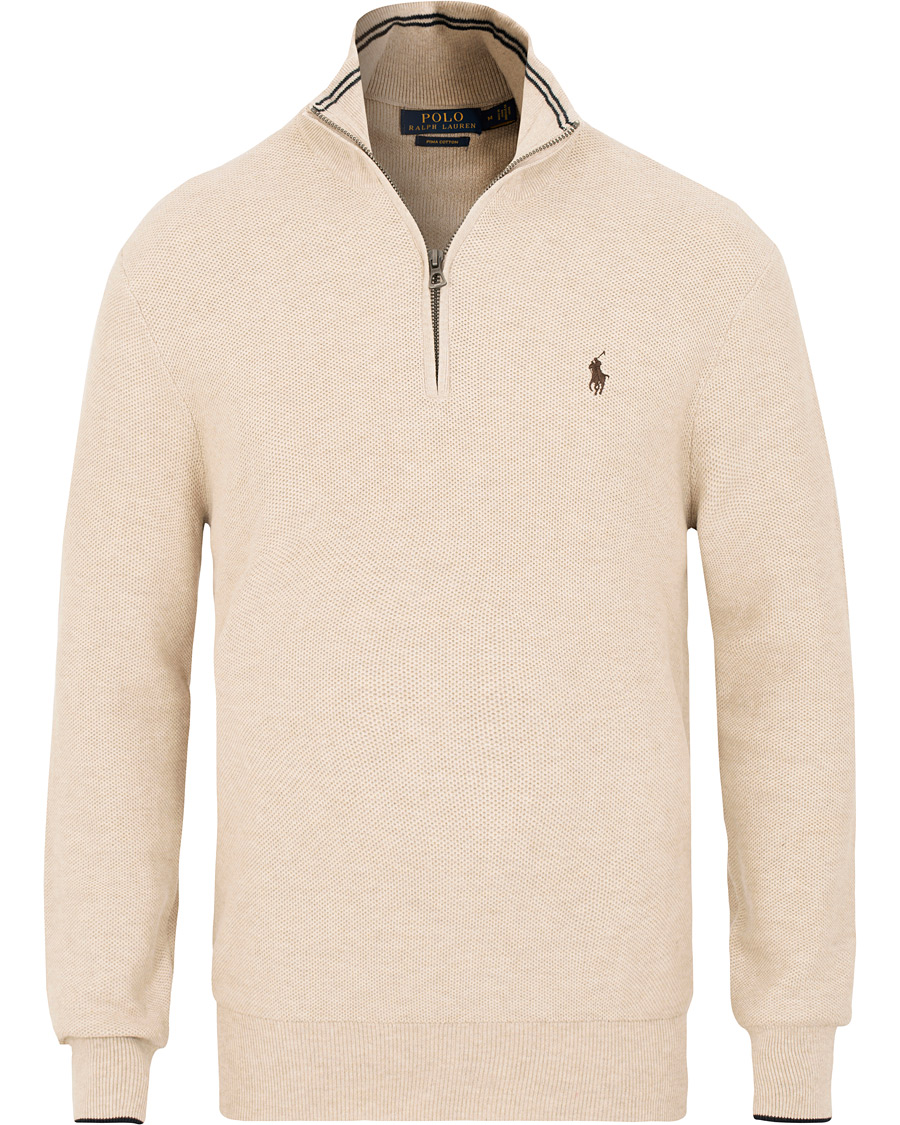 Heren | Truien | Polo Ralph Lauren | Texture Half Zip Oatmeal Heather
