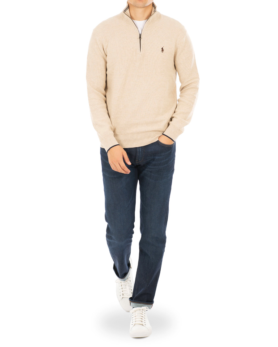 Heren | Truien | Polo Ralph Lauren | Texture Half Zip Oatmeal Heather